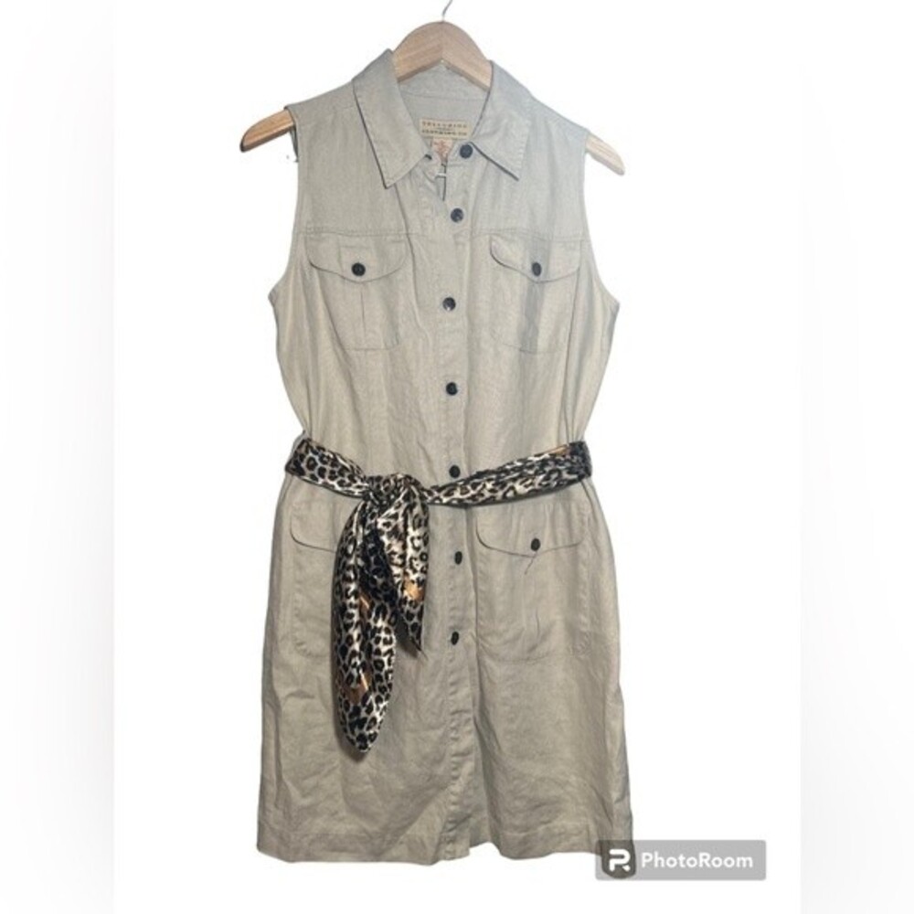 Telluride Clothing Co Sleeveless Shirtdress Beige Size 8